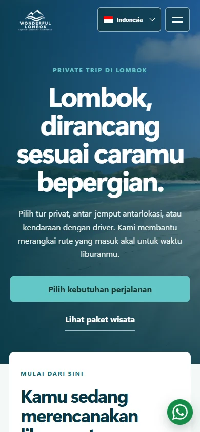 Wonderful Lombok mobile website